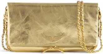Zadig&Voltaire Rock Vintage Metallic Crossbody Bag in Gold at Nordstrom