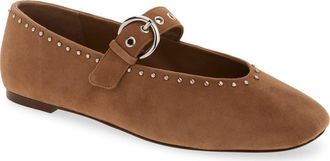 Reformation Bethany Ballet Flat in Farro Suede Studs at Nordstrom, Size 10.5