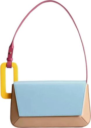 Generic NYSDM Niche Trendy Womens Shoulder Bag Geometric Acrylic Blocking Color Patchwork Fashionable Compact Underarm Bag