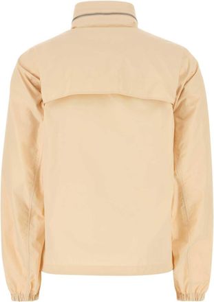 Burberry Womens Nylon Blend Windbreaker Jacket Beige Cotton