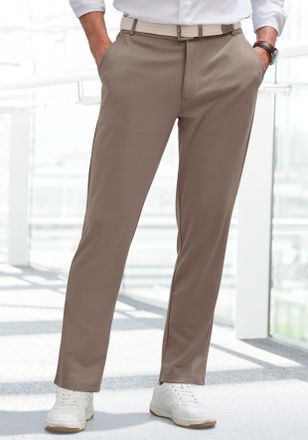 John Devin Stretch-Hose JOHN DEVIN regular-fit, Herren, Gr. 32, L&auml;nge 34, grau (taupe), Jersey, Obermaterial: 67% Viskose, 29% Polyamid, 4% Elasthan, unifarben, 