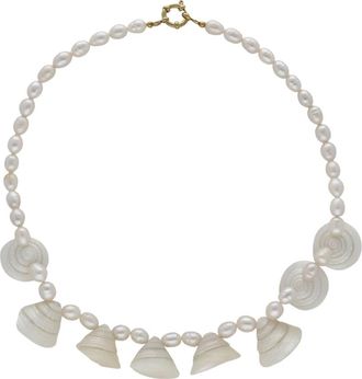Notre-V Accessoires, Dames, Beige, ONE Size, Katoen, Maris Necklace
