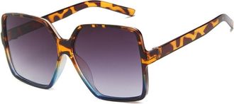 Generic UV400 Square Large Frame Men Commuter Sunglasses For Women Outdoor Vacation Photo Party(Purple)