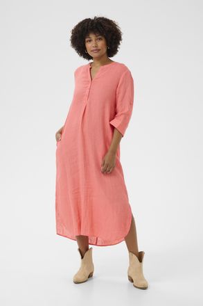 Cream Jurk Straight fit pink