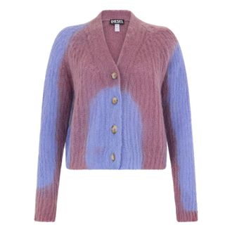 Diesel Cardigans, female, Pink, Size: XS Cropped Bicolor Cardigan