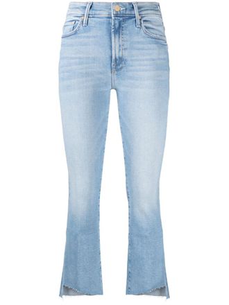 Mother Insider high-rise cropped jeans - women - Polyester/Cotton/Modal/Elastane - 26 - Blue