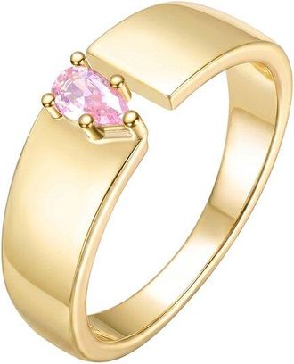 Rachel Glauber 14K Plated Cz Open Ring