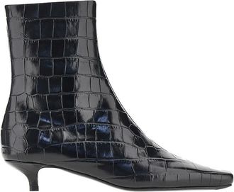 Toteme Croco-embossed leather ankle boots Woman 36