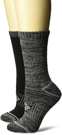 Columbia Womens Moisture Control Space dye Crew Casual Sock, Black, 9-11