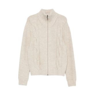 Corneliani Gebreid vest met rits - Heren - Truien - Beige - Maat: L Zijde