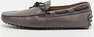 Tod's Tods Grey Leather Slip On Loafers
