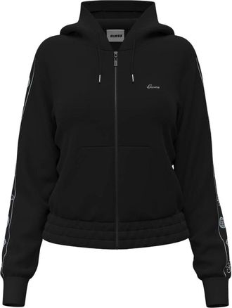 Guess Hoodies & sweatvesten, Dames, Zwart, L, Amalia Full Zip Hooded Vest
