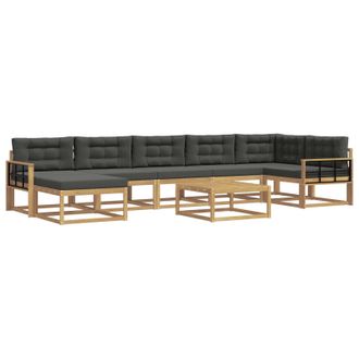 vidaXL Conjunto De Sof&aacute;s De Exterior 8 Pcs Blanco Y Antracita Vidaxl