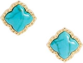 Kendra Scott Mallory Stud Earrings in Gold Variegated Turq at Nordstrom Rack