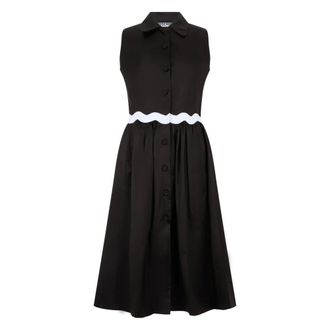 Moschino Shirt Dresses, female, Black, Size: 2XS Elegant Sleeveless Flowing Dress