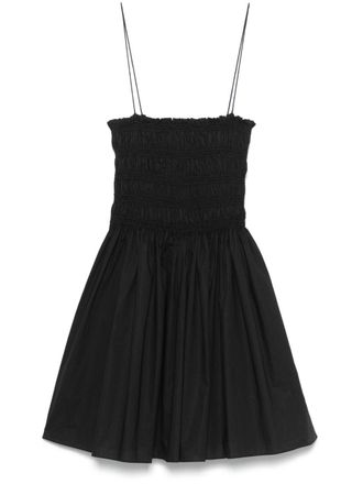 Matteau shirred mini dress - women - Organic Cotton - 4 - Black