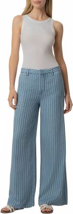 Kut from the Kloth Ryan Tencel Stripe High Rise Wide Leg Jeans In Blue Ribbon