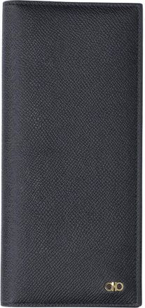 Ferragamo Black Compact Minimalist Smooth Leather Wallet