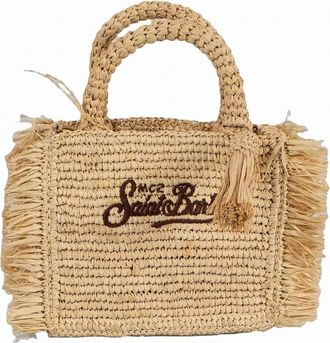 MC2 Saint Barth Rectangular Woven Handbag with Decorative Tassel