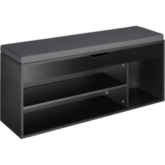 TecTake Banco zapatero para 9 pares y acolchado 104 x 30 x 49 cm, negro