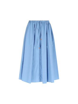 Marni Midi Skirt In Light Blue Cotton