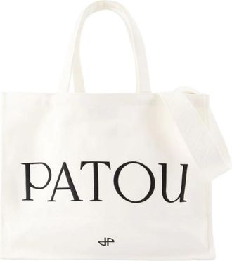 Patou Grote Tote Bag - Dames - Shoppers - Wit - ONE Size - Katoen - Tassen