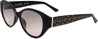 Guess Smoke Gradient Oval Ladies Sunglasses GF6194 01B 53