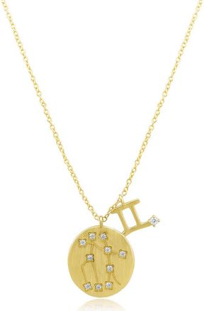 Kenneth Jay Lane Round CZ Constellation Pendant Necklace in Gemini/gold at Nordstrom Rack