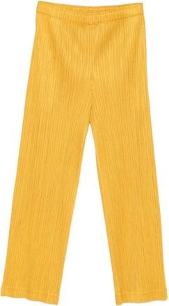 Pleats Please Issey Miyake Straight plooibroek - Geel