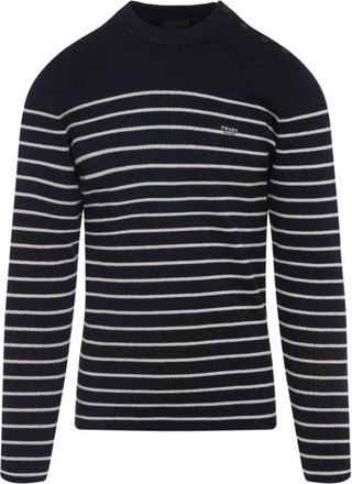 Prada Heren, Truien, Blauw, Maat: M Wol