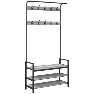 vidaXL Coat Rack Other Grey sonoma 95 x 34 x 184 cm Engineered wood vidaXL