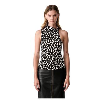 Patrizia Pepe Top asimmetrico con stampa grafica - - Tops - Donna - Nero - M