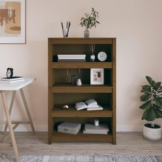 vidaXL Vidaxl - Estanter&iacute;a Madera Maciza De Pino Marr&oacute;n Miel 80x35x126 Cm