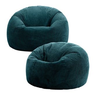 Icon Brand Kingston Classic Beanbag, Corduroy 2 Pack in Teal