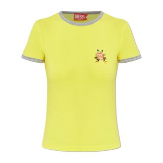 Diesel T-Shirts, female, Yellow, Size: XS T-Uncuties-Long-S11