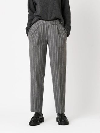 Toni Schlupfhose TONI Sue Ankle, Damen, Gr. 38, N-Gr, grau, Web, Obermaterial: 48% Baumwolle, 48% Viskose, 4% Elasthan, gestreift, regular fit kn&ouml;chellang,