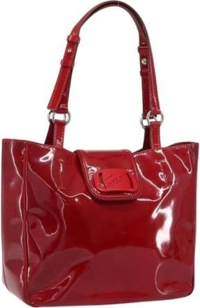 Ferragamo Pre-owned Shoulder Bags, female, Red, Size: ONE SIZE Pre-owned Coated Canvas Shoulder Bag