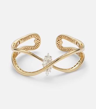 Yeprem Golden Strada 18kt white and yellow gold bangle with diamonds