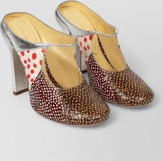 Dries Van Noten pumps polka dot mixed textures patchwork