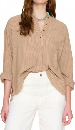 Xirena Makenzie Fawn Shirt In Brown Stripe