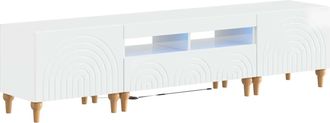 vidaXL Conjunto De 3 Muebles Para Tv Con Led Blanco Brillante Vidaxl