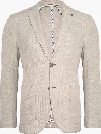 R2 Mens R2 NOTCH LAPEL JACKET BEIGE - Cream - Size: 46/Regular