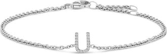 House of Brilliance 10K Gold Diamond Accent A-Z Initial Charm and Link Bracelet
