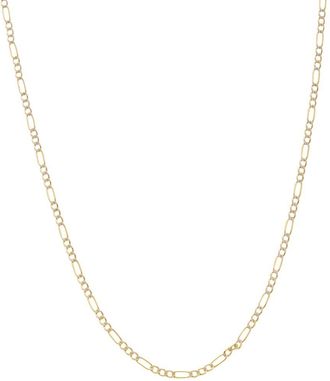 Italian Gold, Inc 10K 2.25Mm Pave Semi-Solid Figaro Necklace