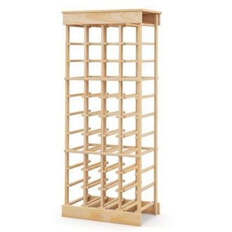 Giantex Expositor de vino beige 46,4 x 27,6 x 113 cm