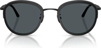 A|X Armani Exchange 49mm Small Phantos Sunglasses in Matte Black /Dark Grey at Nordstrom