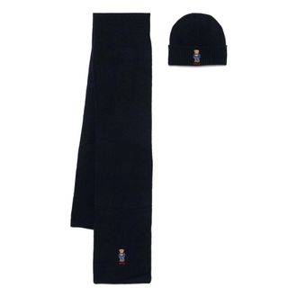 Polo Ralph Lauren Set de regalo de gorro y bufanda de punto - Accessories - Hombre - Azul - ONE SIZE