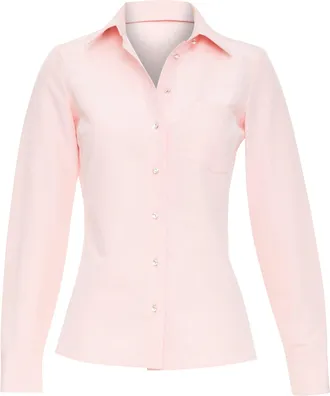 Michael Kors Collection pink silk cotton crystal button top