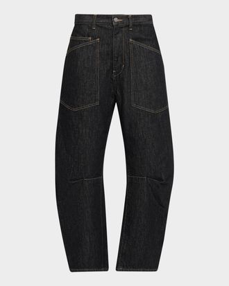 Nili Lotan Shon Barrel-Leg Denim Jeans