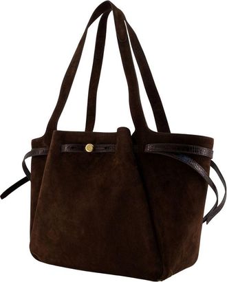 Tory Burch Womens Romy Shopper Bag - Tory Burch Leather Brown Calfskin Totes-Shopping-Bags